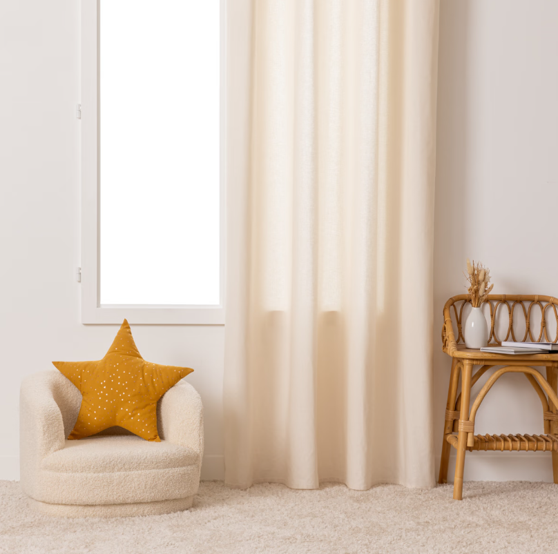 Детска завеса atmosphera Pompom, 140х260 см, Бежов, Памук