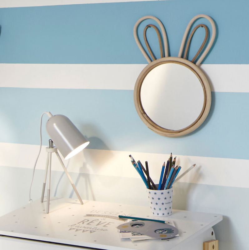 Детско огледало atmosphera Rabbit, Ратан, 37x24 cm