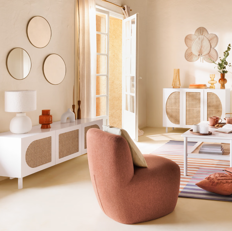 ТВ шкаф atmosphera Cabras, 140x41,7x50 cm, MDF, Ратан