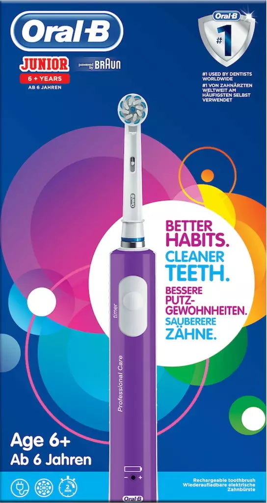 Електрическа четка за зъби Oral-B Pro 400 Junior, Бял и Виолетов