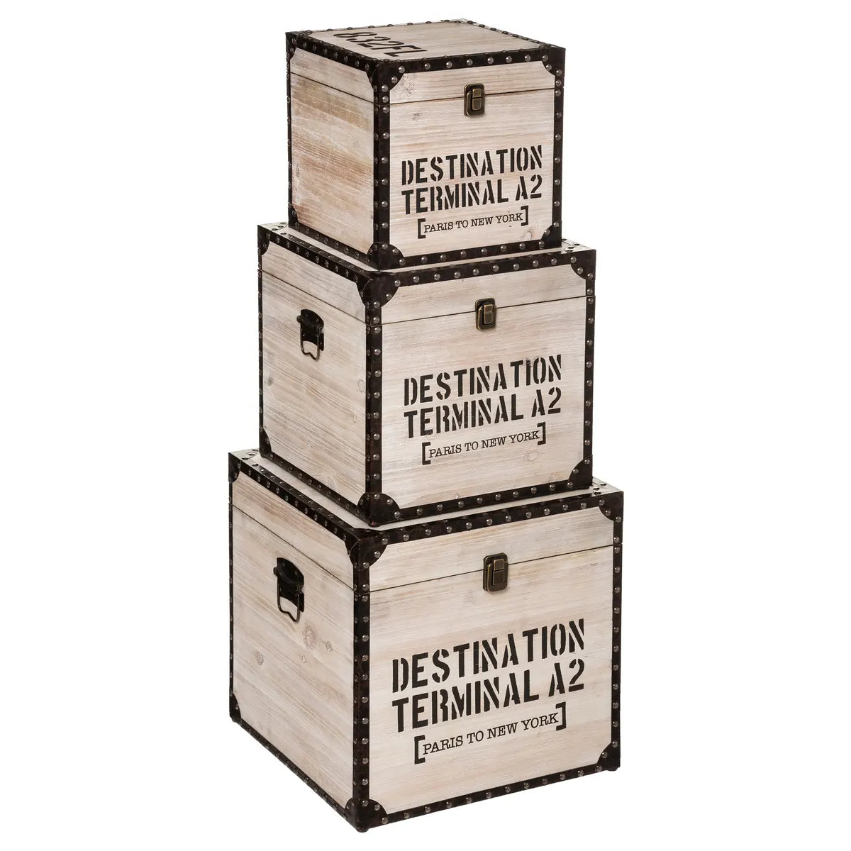 Сет кутии за съхранение atmosphera Alberto, 3бр, MDF