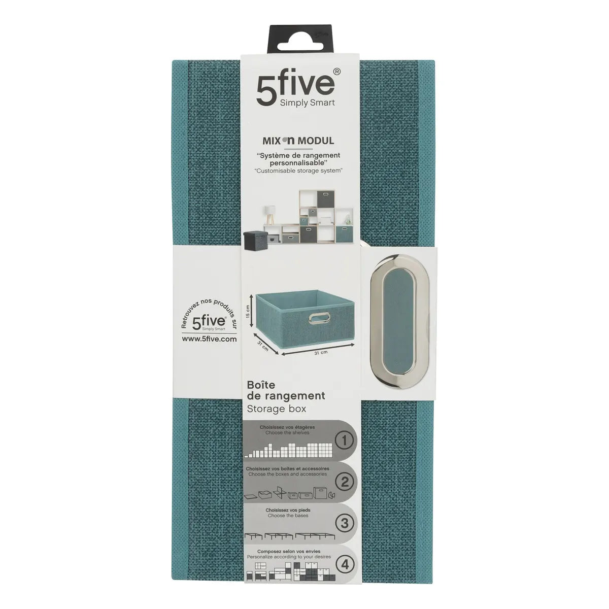 Кутия за съхранение 5five Mix & Modul, Меланж, 31x15 cm