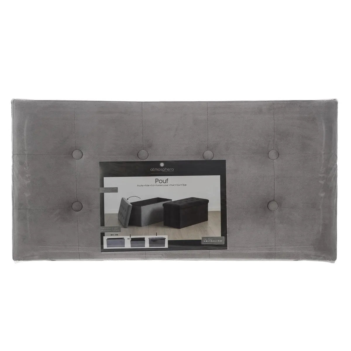 Пейка за съхранение atmosphera Lysandre, Кадифе, MDF, Сив