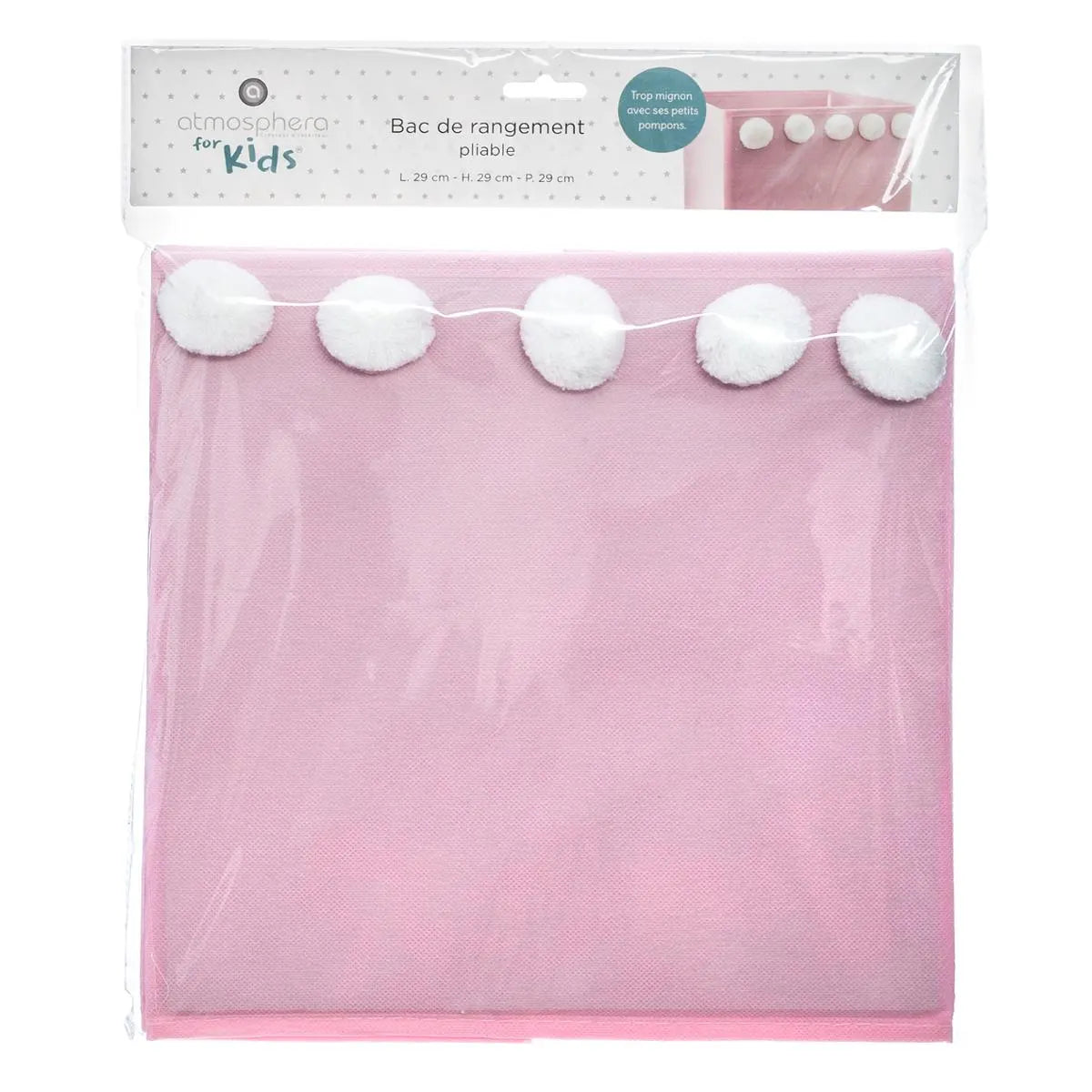 Кутия за съхранение atmosphera Pompom, Розов, 29x29 cm
