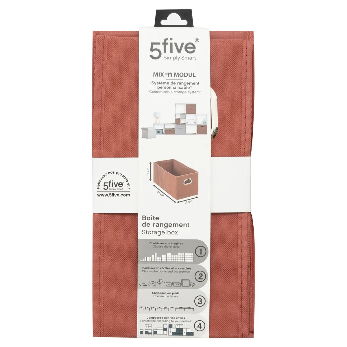 Кутия за съхранение 5five Mix & Modul, Меланж, 15x31 cm