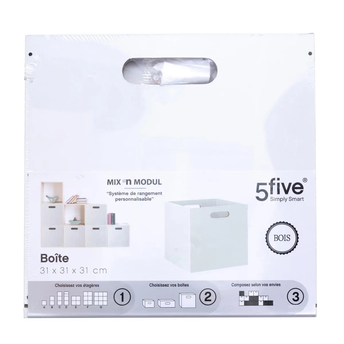 Кутия за съхранение 5five Mix & Modul, Дърво, 31x31 cm