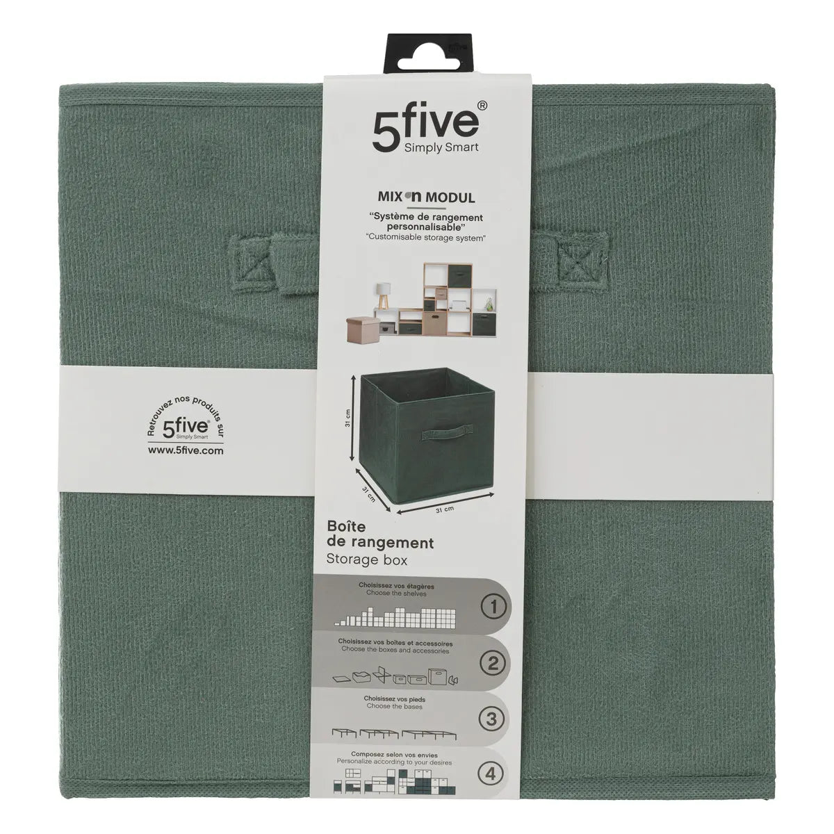 Кутия за съхранение 5five Mix & Modul, Кадифе, 31x31 cm