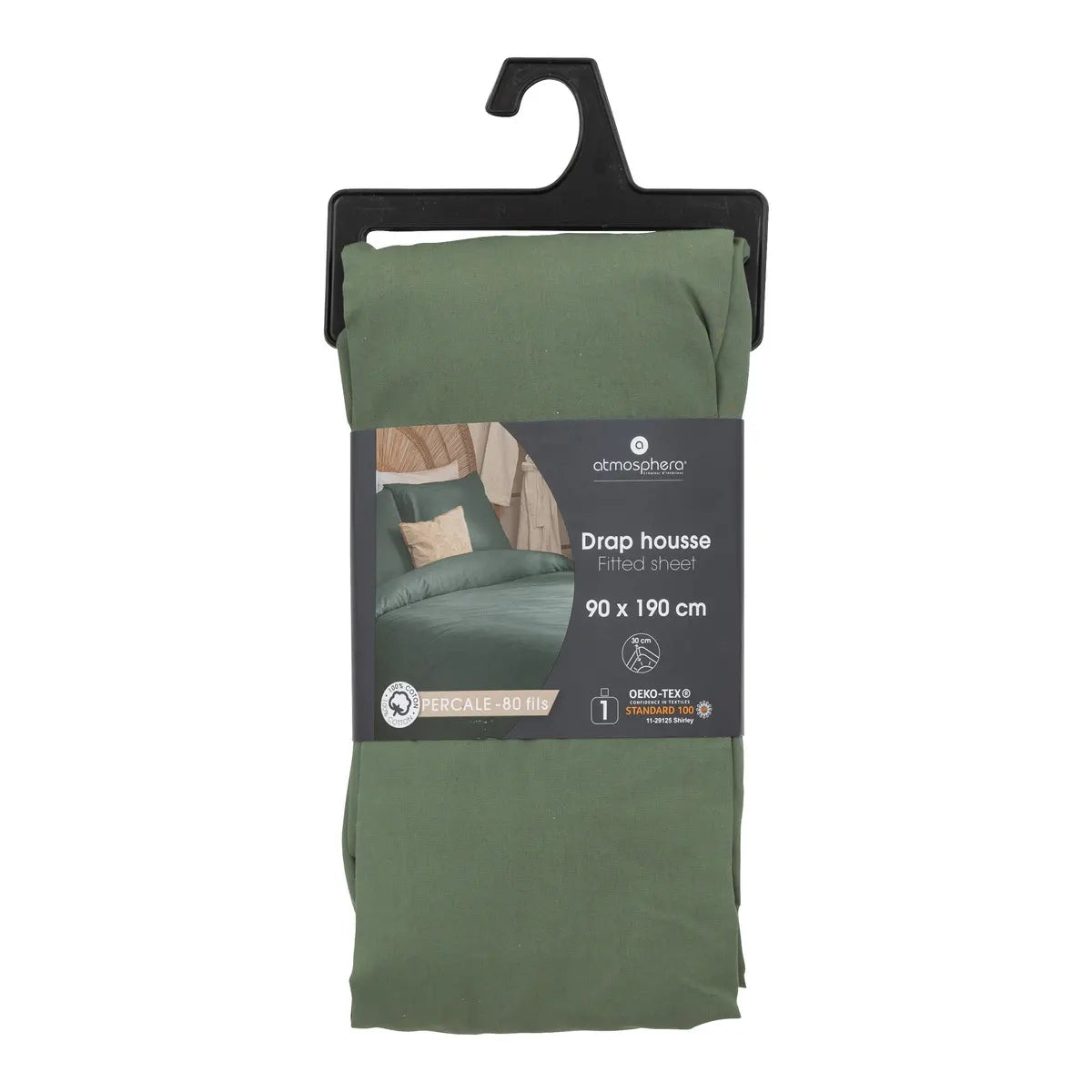 Еластичен чаршаф atmosphera, Перкал, 90x190 cm
