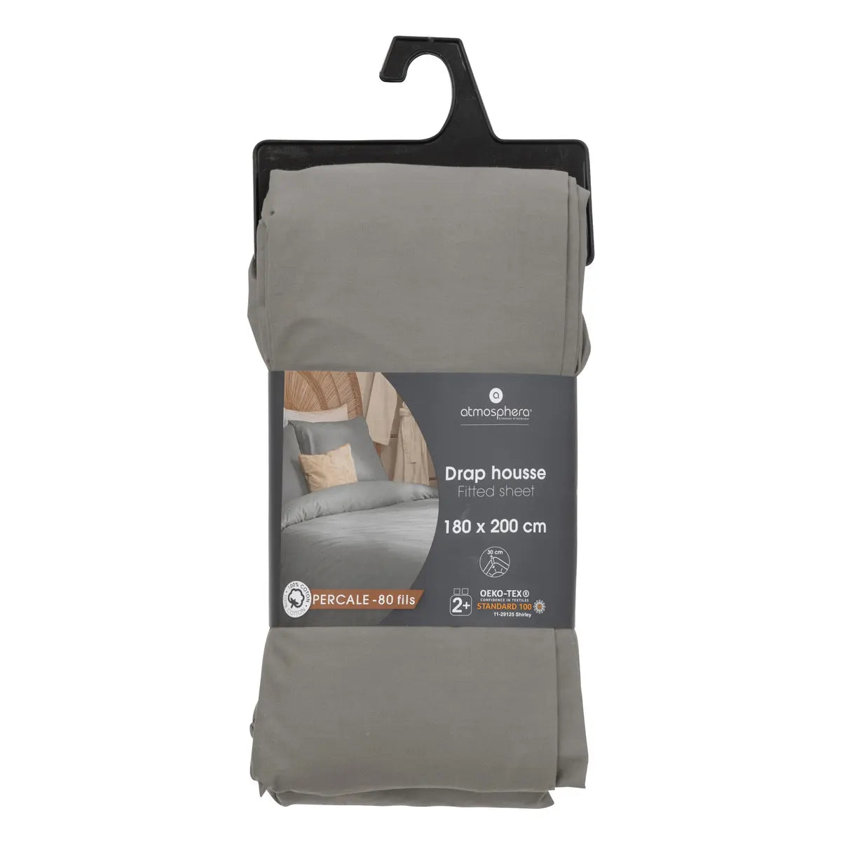 Еластичен чаршаф atmosphera, Перкал, 180x200 cm