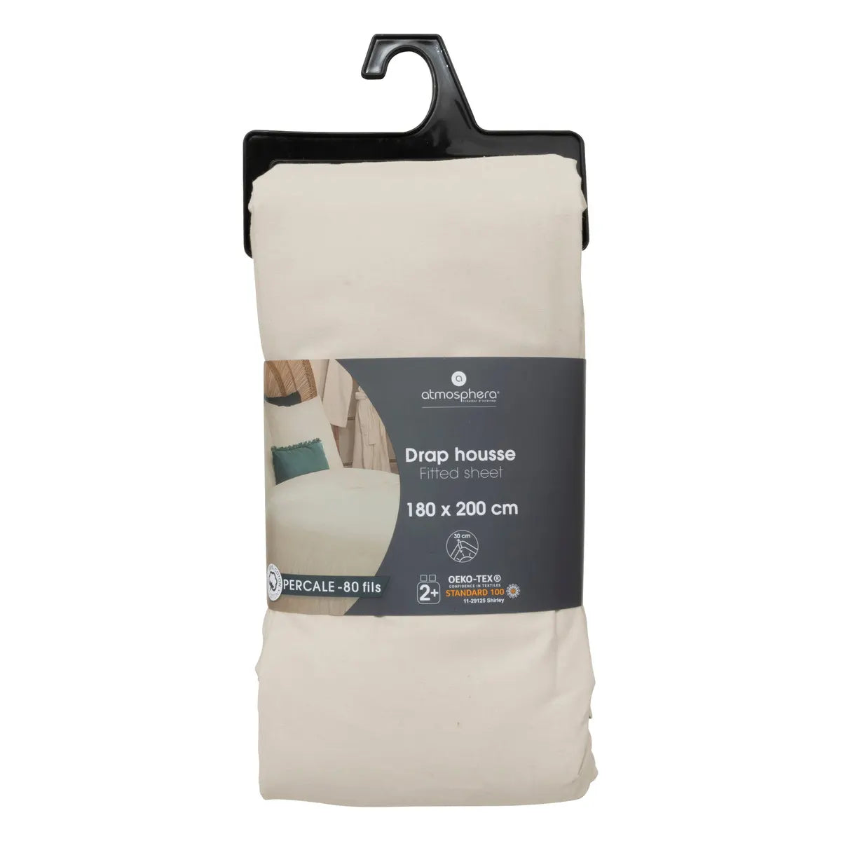 Еластичен чаршаф atmosphera, Перкал, 180x200 cm