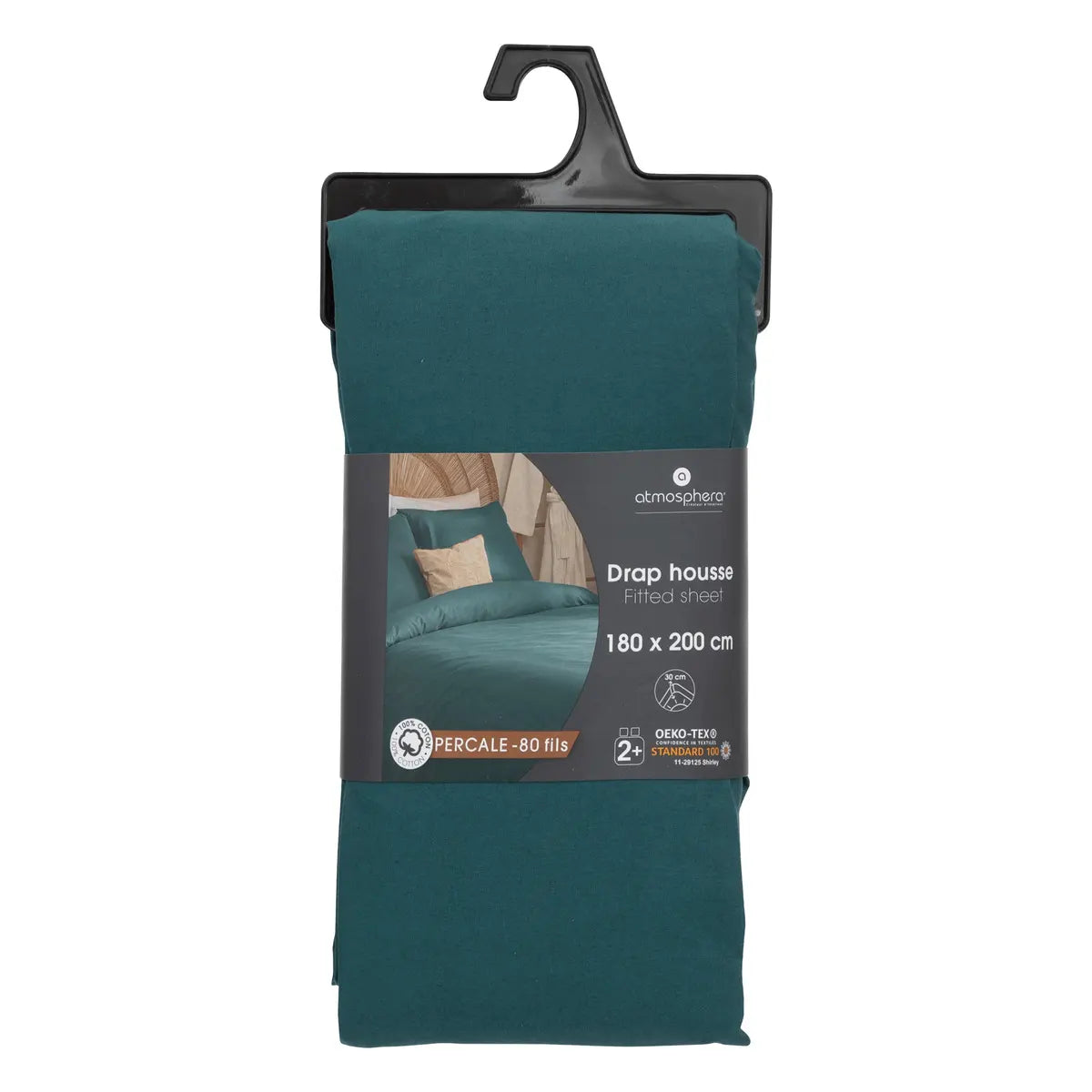 Еластичен чаршаф atmosphera, Перкал, 180x200 cm