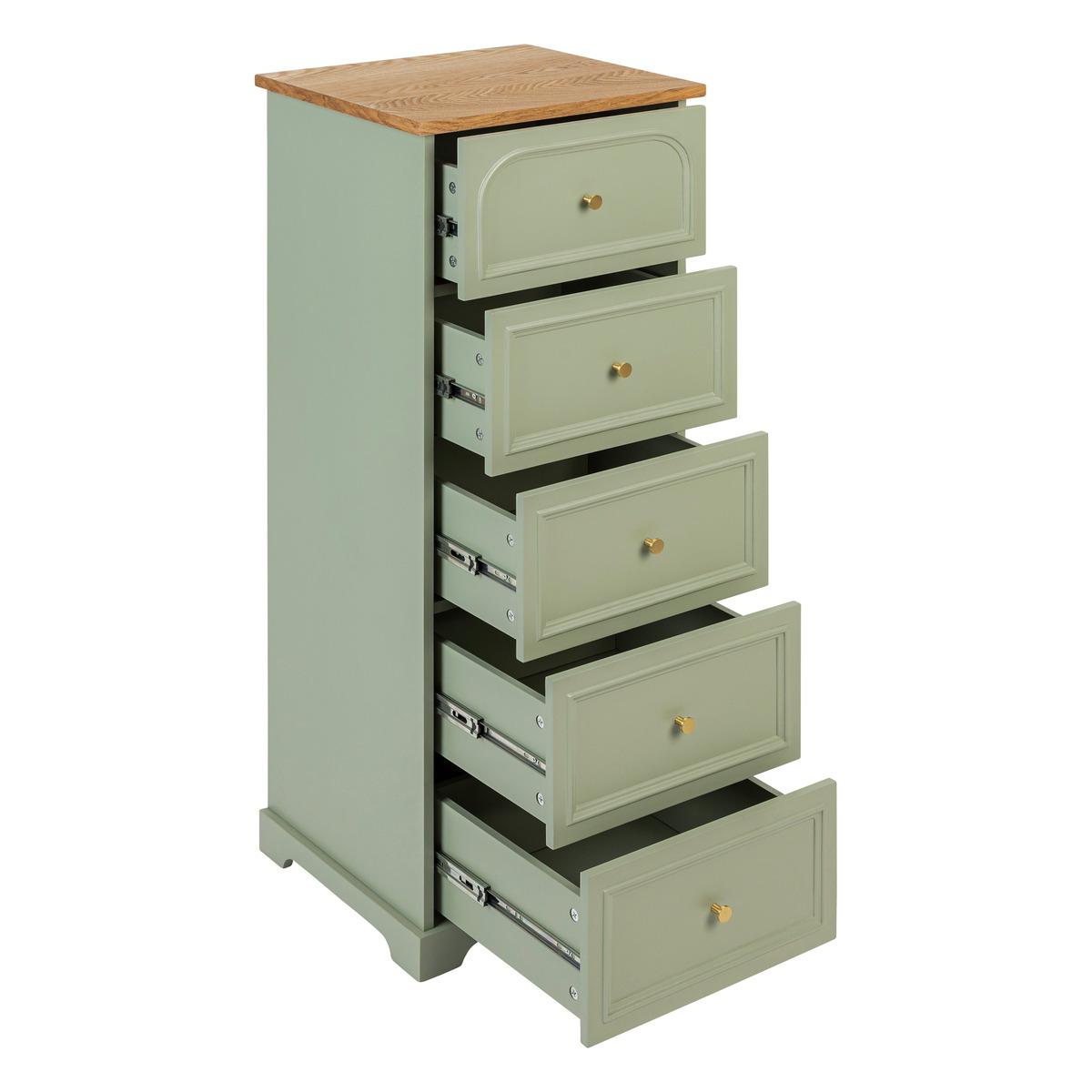 Скрин atmosphera Mohea, 5 чекмеджета, Зелен