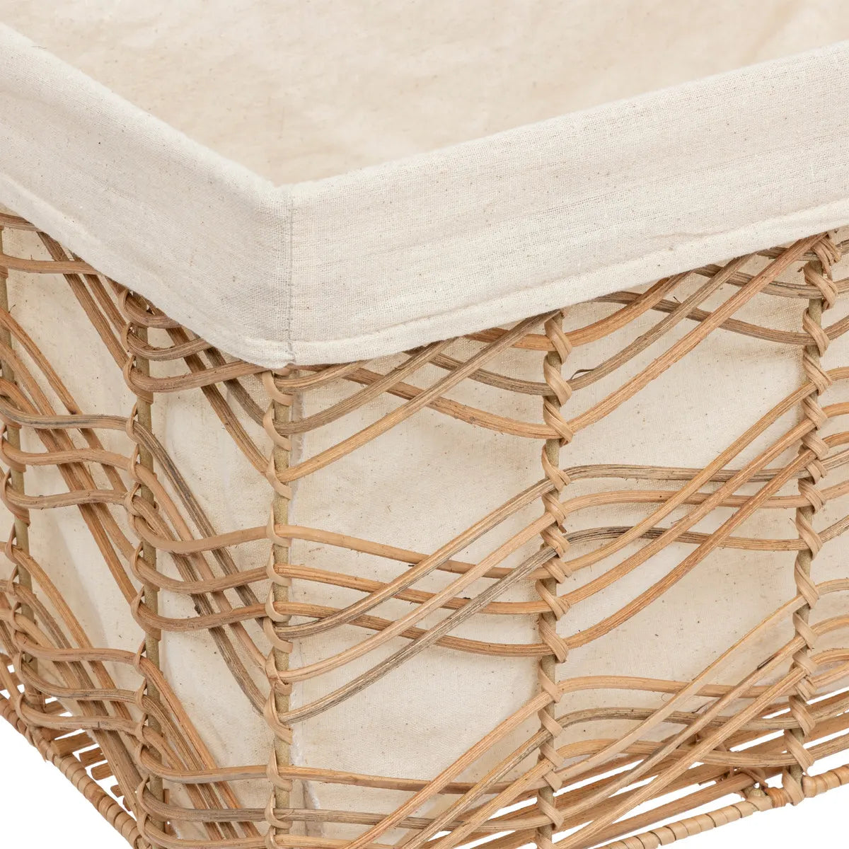 Set de coșuri de depozitare Atmosphera Rosy, L. 33/37/43/48 cm, Rattan