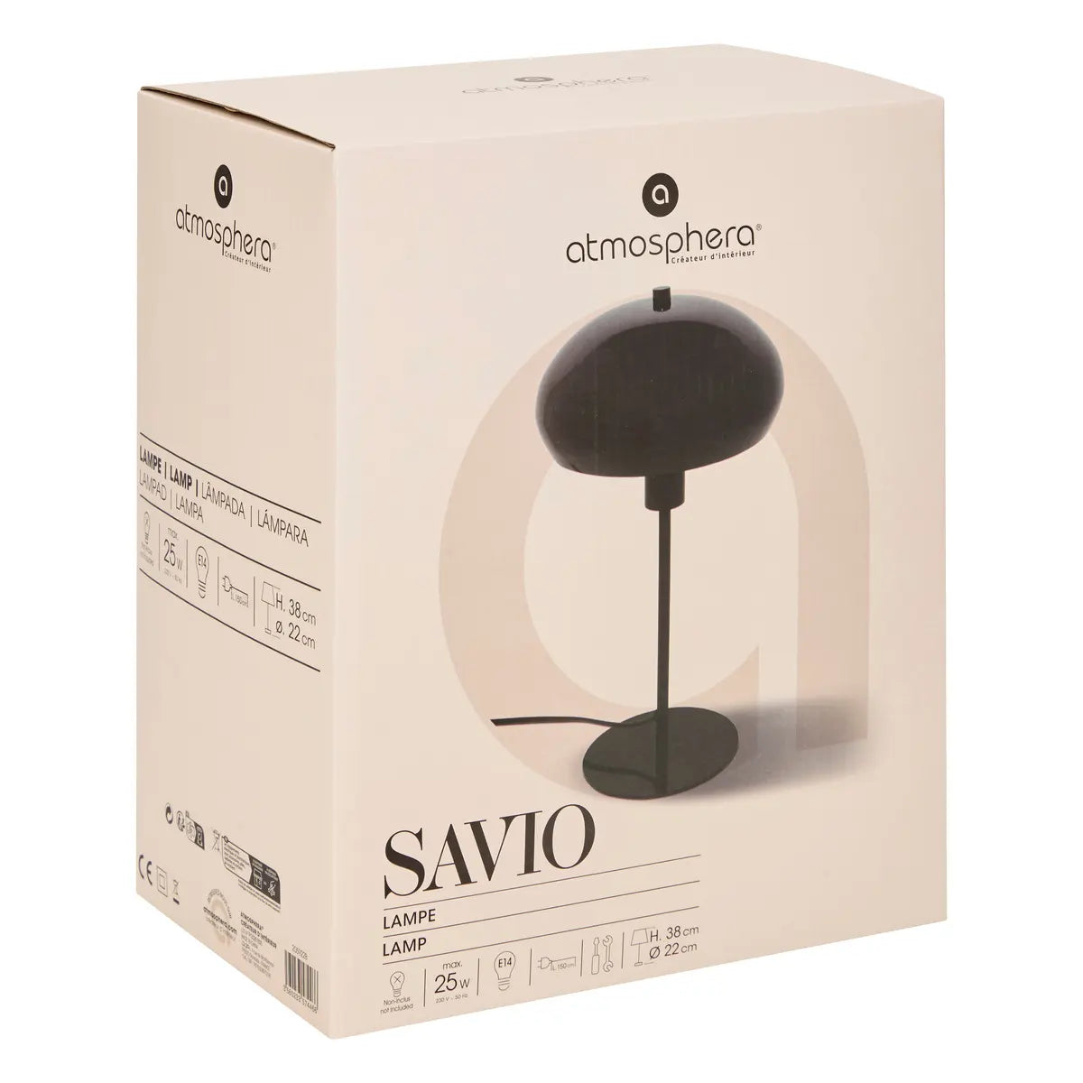 Настолна лампа atmosphera Savio, Метал, 38 cm