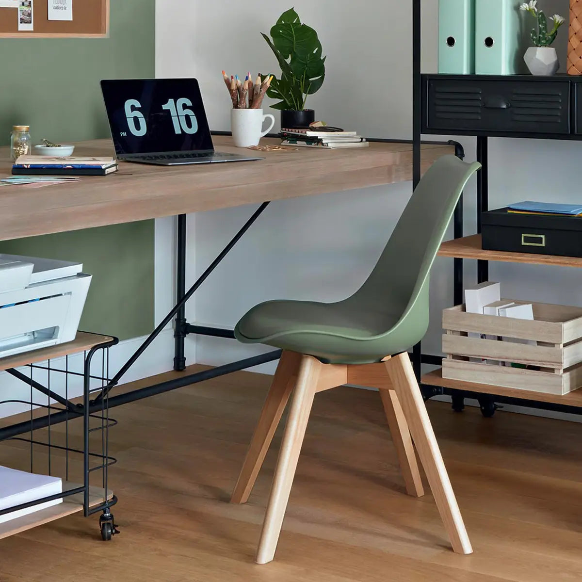 Трапезен стол atmosphera Baya, Полипропилен, Бук