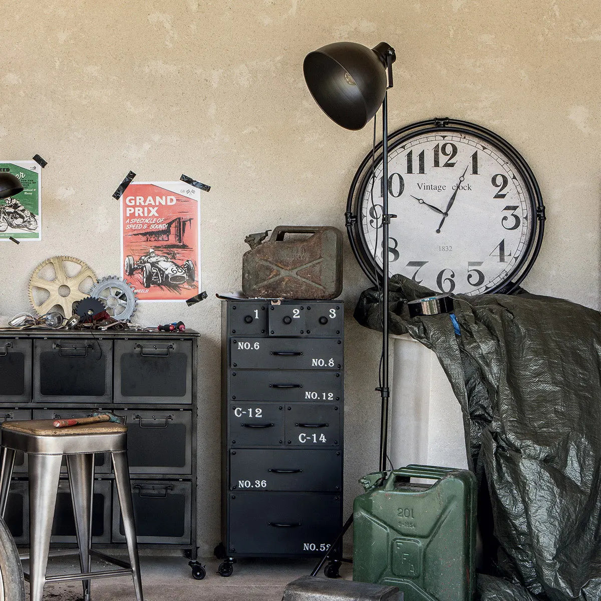 Лампион atmosphera Basalt, Метал, Черен, 175 cm