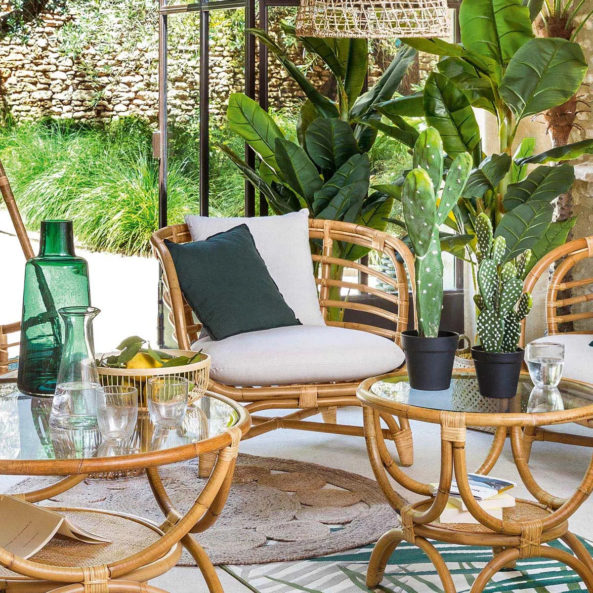 Кресло atmosphera Farah, Ратан, Бял