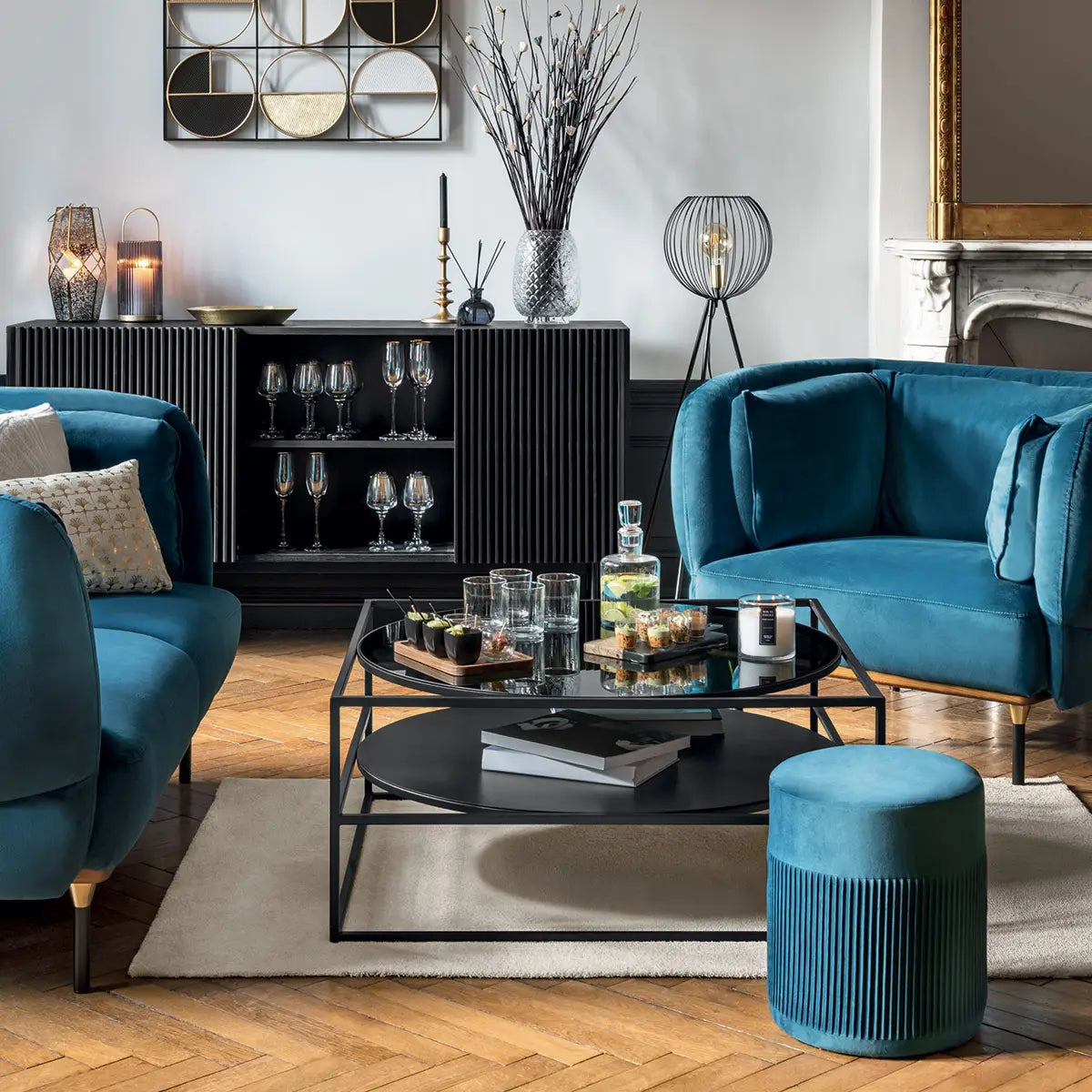 Холна маса atmosphera Yoho, 90x90 cm, Черен