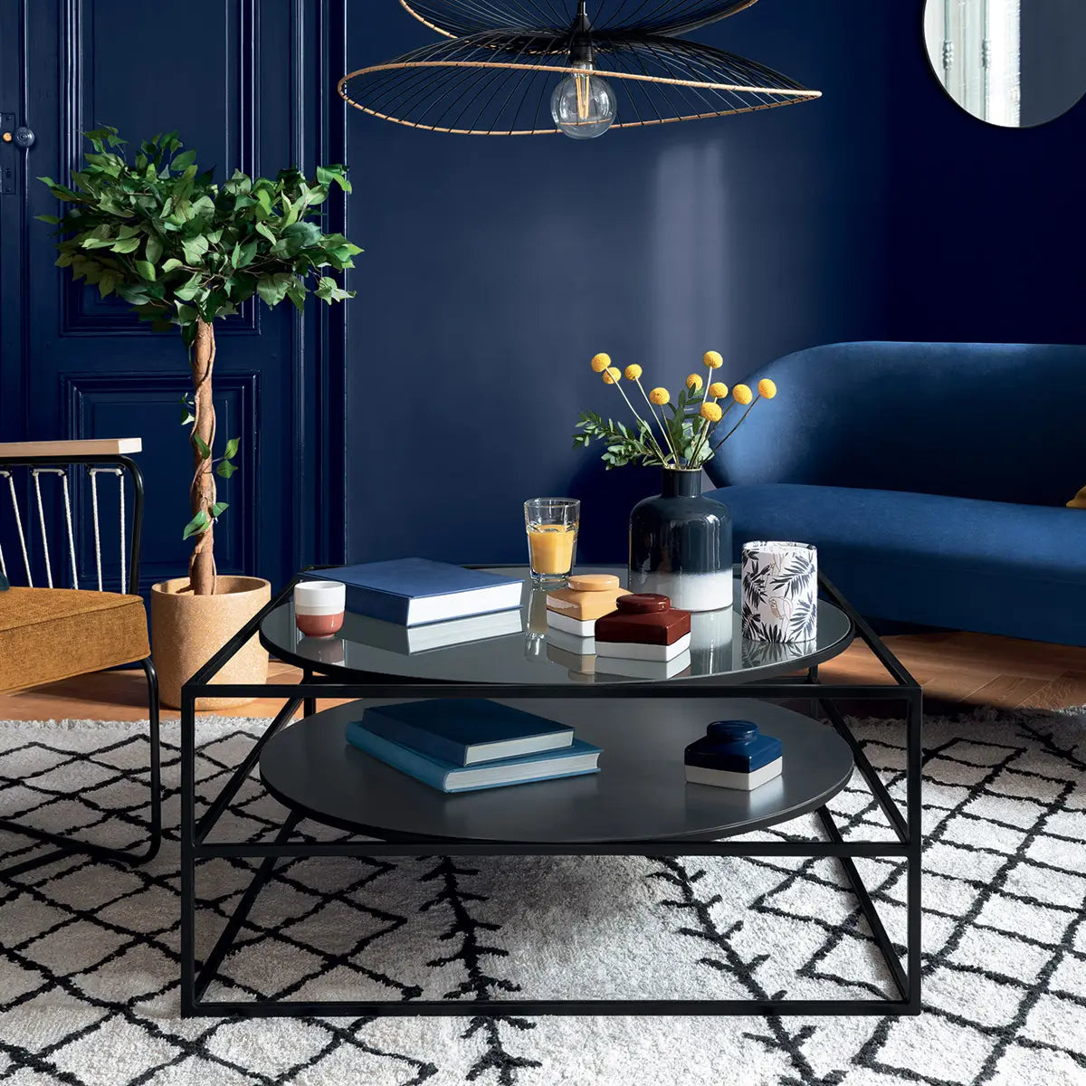 Холна маса atmosphera Yoho, 90x90 cm, Черен