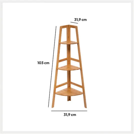 Ъглова етажерка 5five Bambou, 3 нива