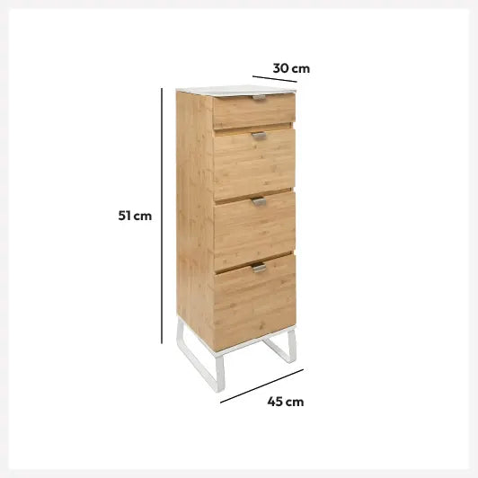 Шкаф с чекмеджета 5five Levia, Бамбук