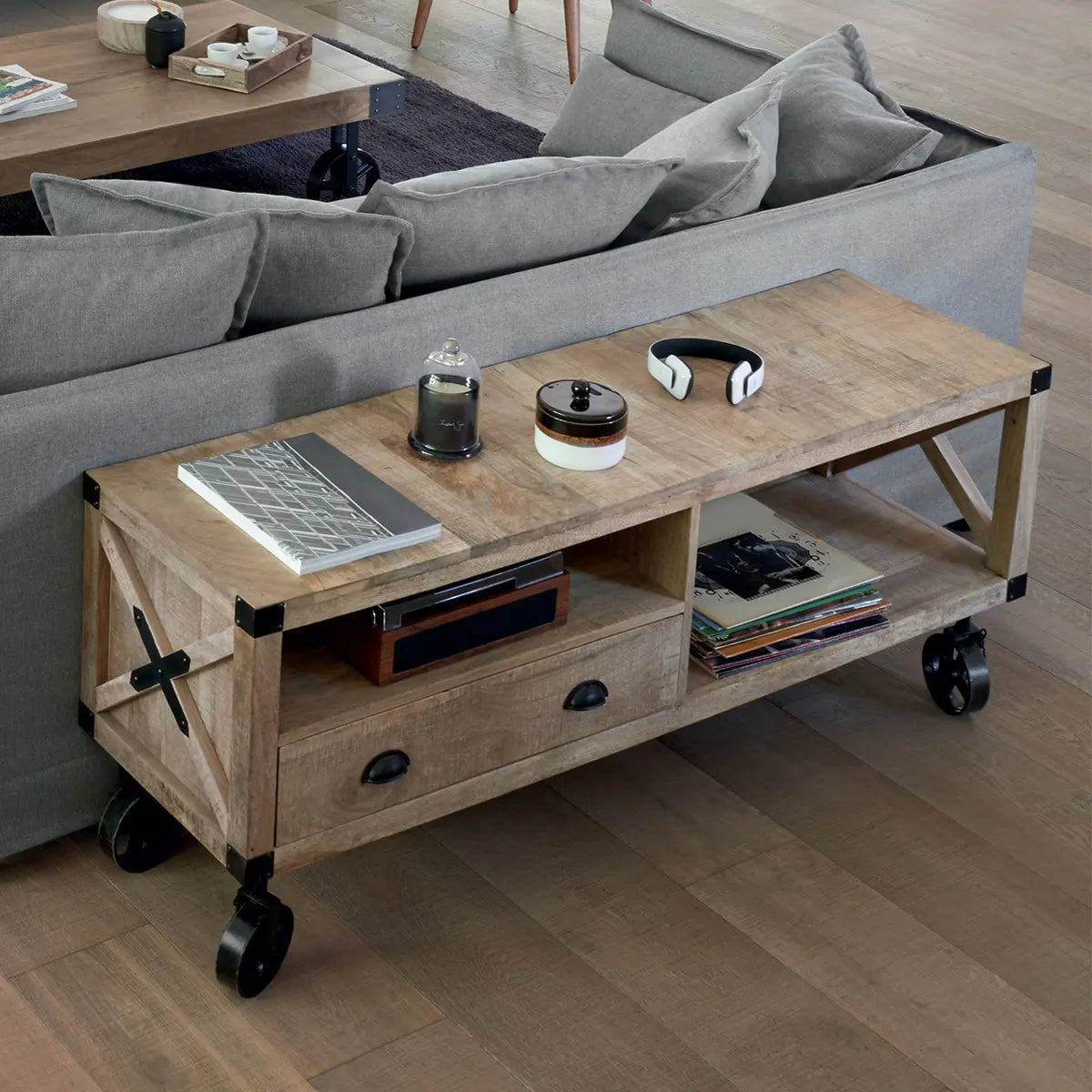 ТВ шкаф atmosphera Silas, 140x40x58,5 cm, Мангово дърво