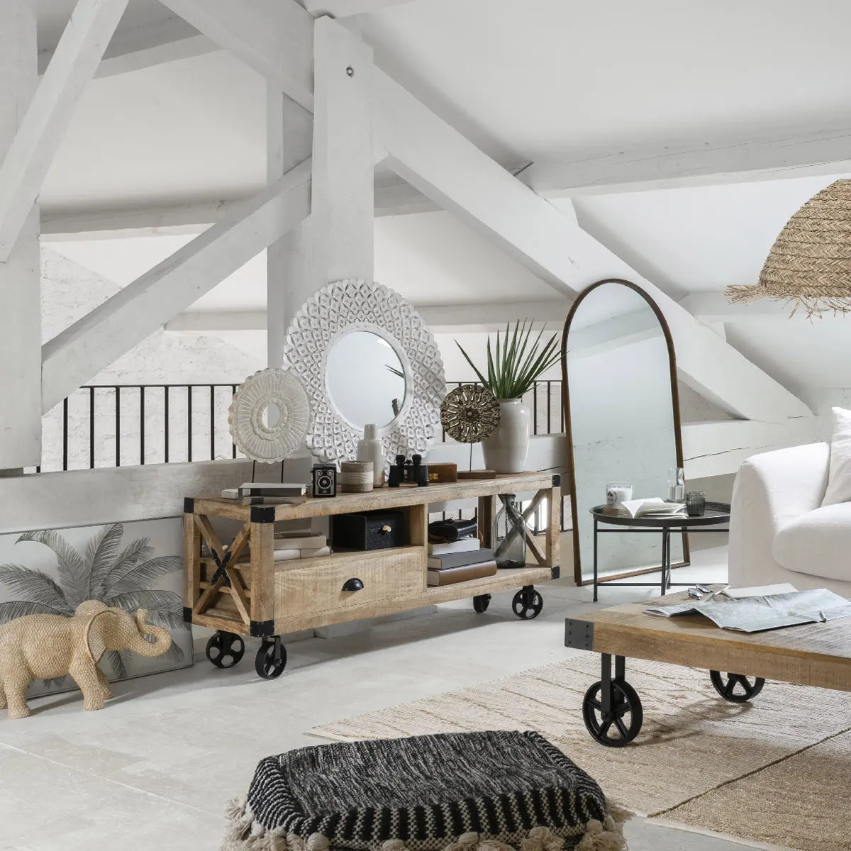 ТВ шкаф atmosphera Silas, 140x40x58,5 cm, Мангово дърво