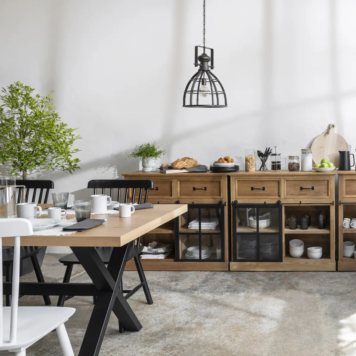 Трапезен стол atmosphera Isabel, Дърво, Черен