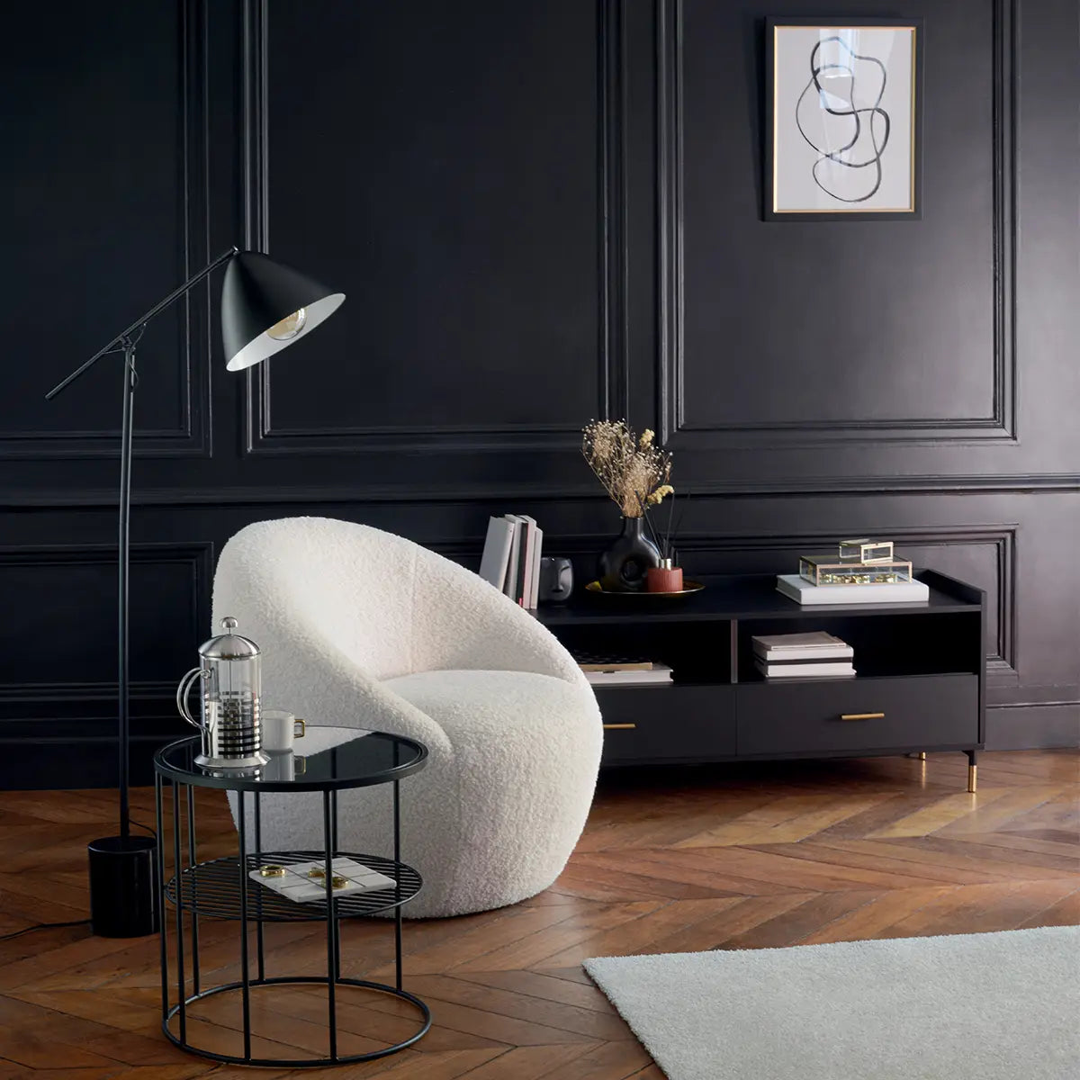 Кресло atmosphera Romi, Бял, Букле