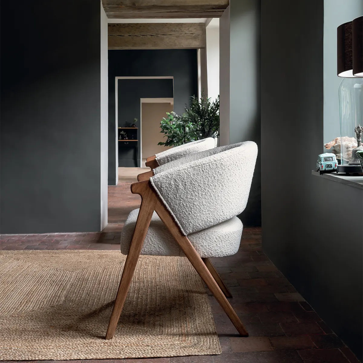 Кресло atmosphera Amza, Букле, Бял, Хевея