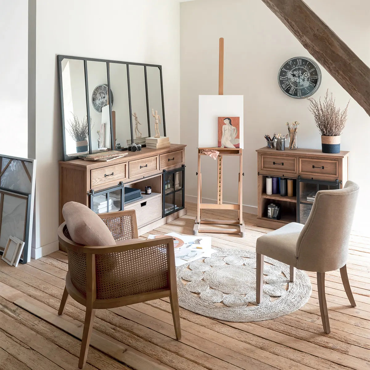 Стенен часовник atmosphera Izia, Механизъм, Ø51 см, Пластмаса