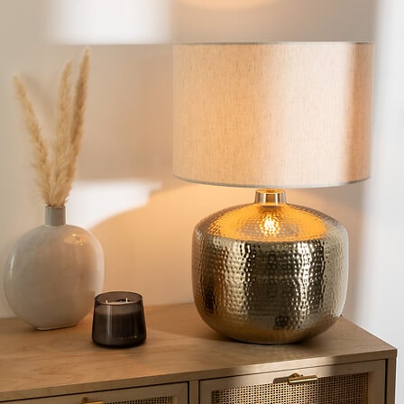 Настолна лампа atmosphera Kais, Височина 52 см, Метал слонова кост