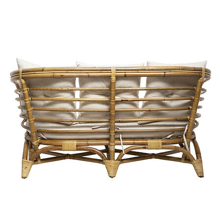 Двуместен диван atmosphera Farah, Ратан, Бял, 152x80,5x75 cm