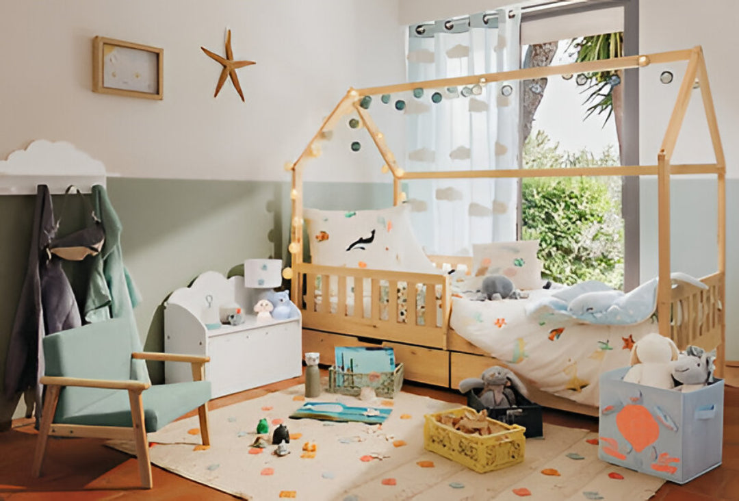 Детско легло с място за съхранение Монтесори Аtmosphera Bosco, 90x190 см, MDF