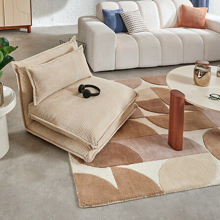 Разтегателен фотьойл atmosphera Elois, Кадифе, Слонова кост