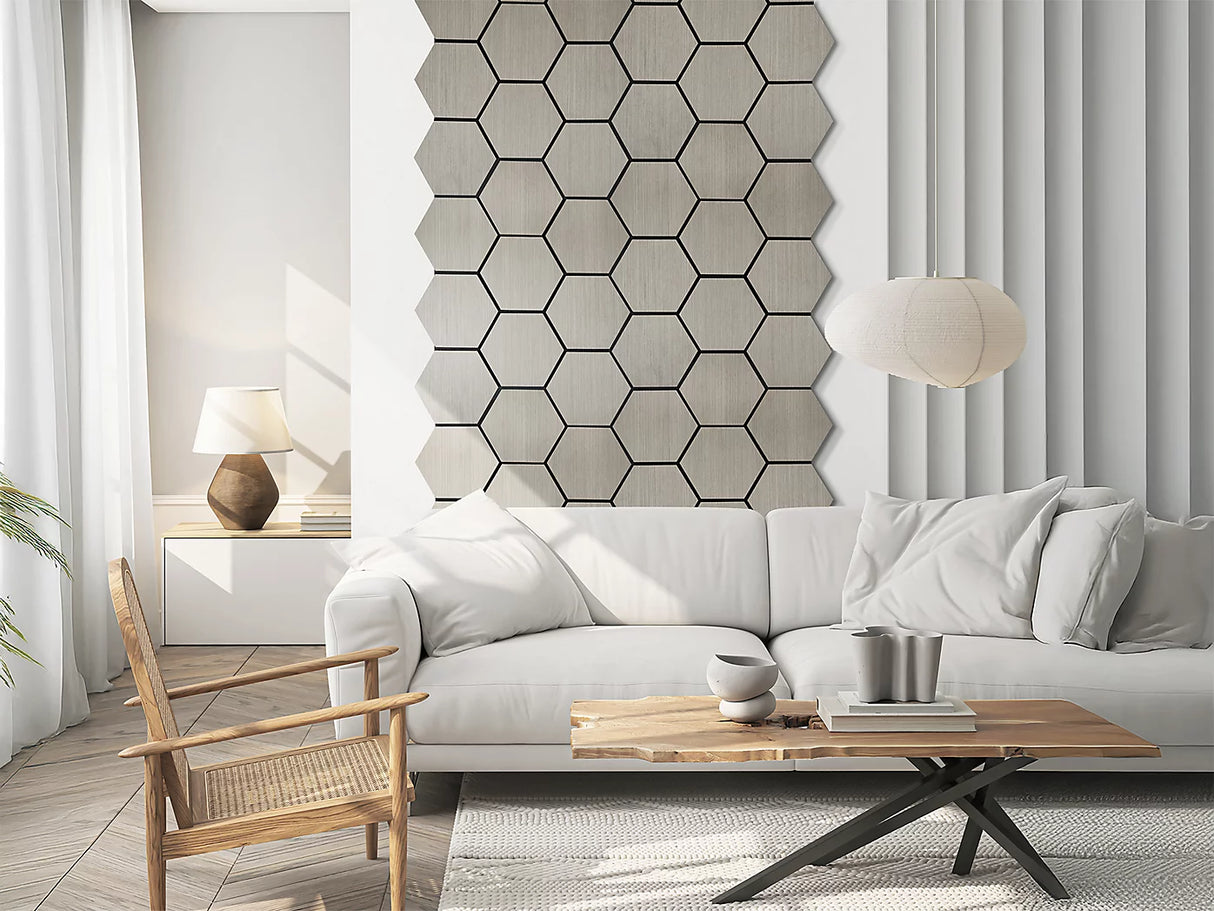 Декоративен панел atmosphera Hexagon, 56x69 cm, Бежов, MDF