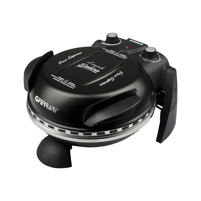 Cuptor de pizza G3Ferrari Delizia Special, Suprafață de coacere din piatră refractară, termostat până la 390°C și temporizator cu semnal sonor negru, Negru