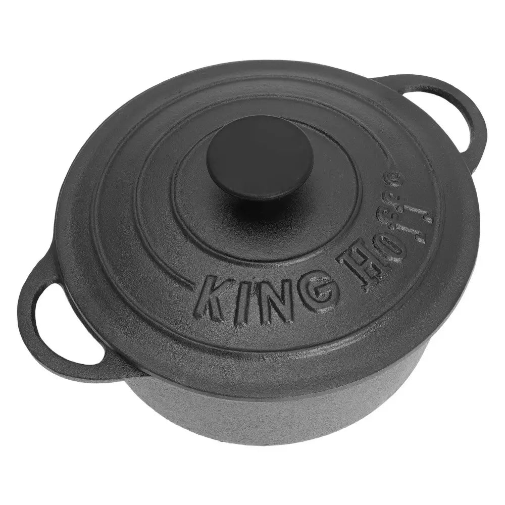 Тенджера KingHoff 2253, Чугунен капак, Чугунени дръжки, индукционен, 2.4 л, Диаметър 22 см