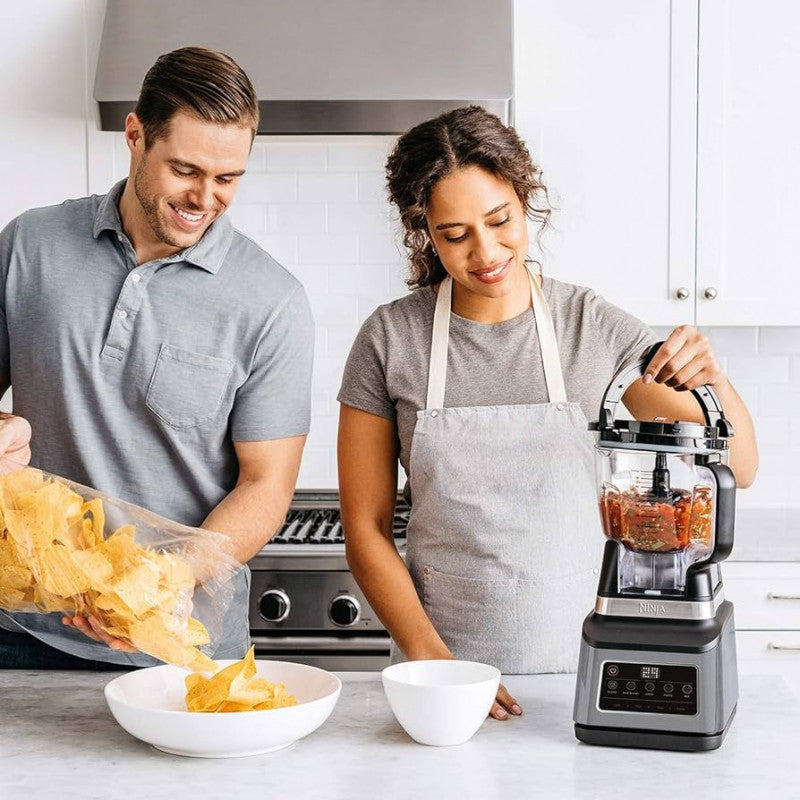 Кухненски робот Ninja BN800EU 3-в-1, 1200 W, 5 програми Auto-iQ, купи 1.8 л и 2.1 л, чаша 0.7 л, Черен/Сребрист
