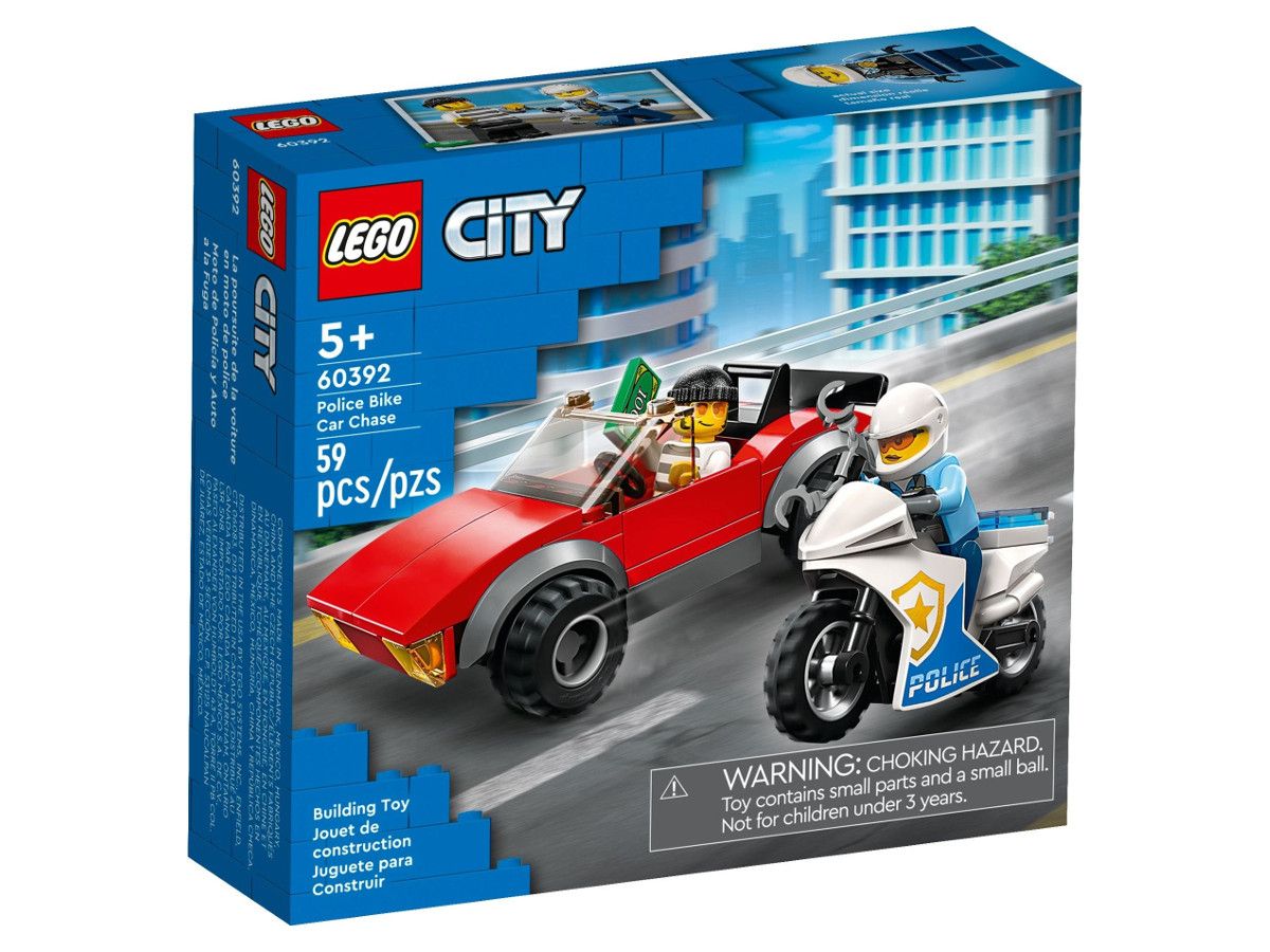 LEGO® City - Полицай на мотоциклет в преследване на кола 60392, 59 части