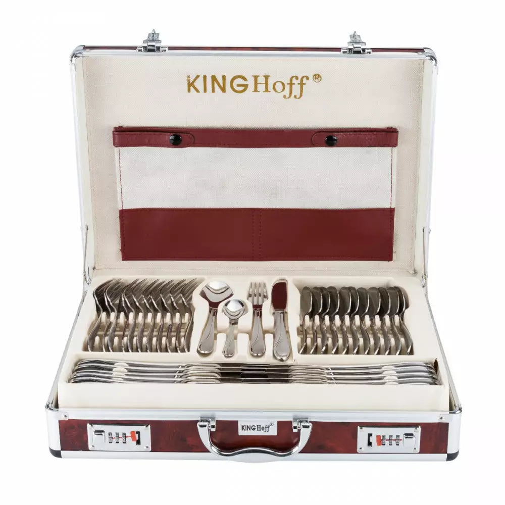 Комплект прибори за хранене и сервиране KingHoff, Инокс, 72 части