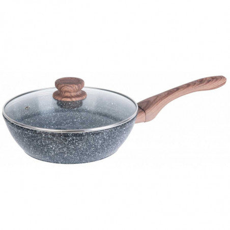 Уок тиган Kinghoff 1584, 28cm, Индукция, Тройно гранитно покритие, Сив