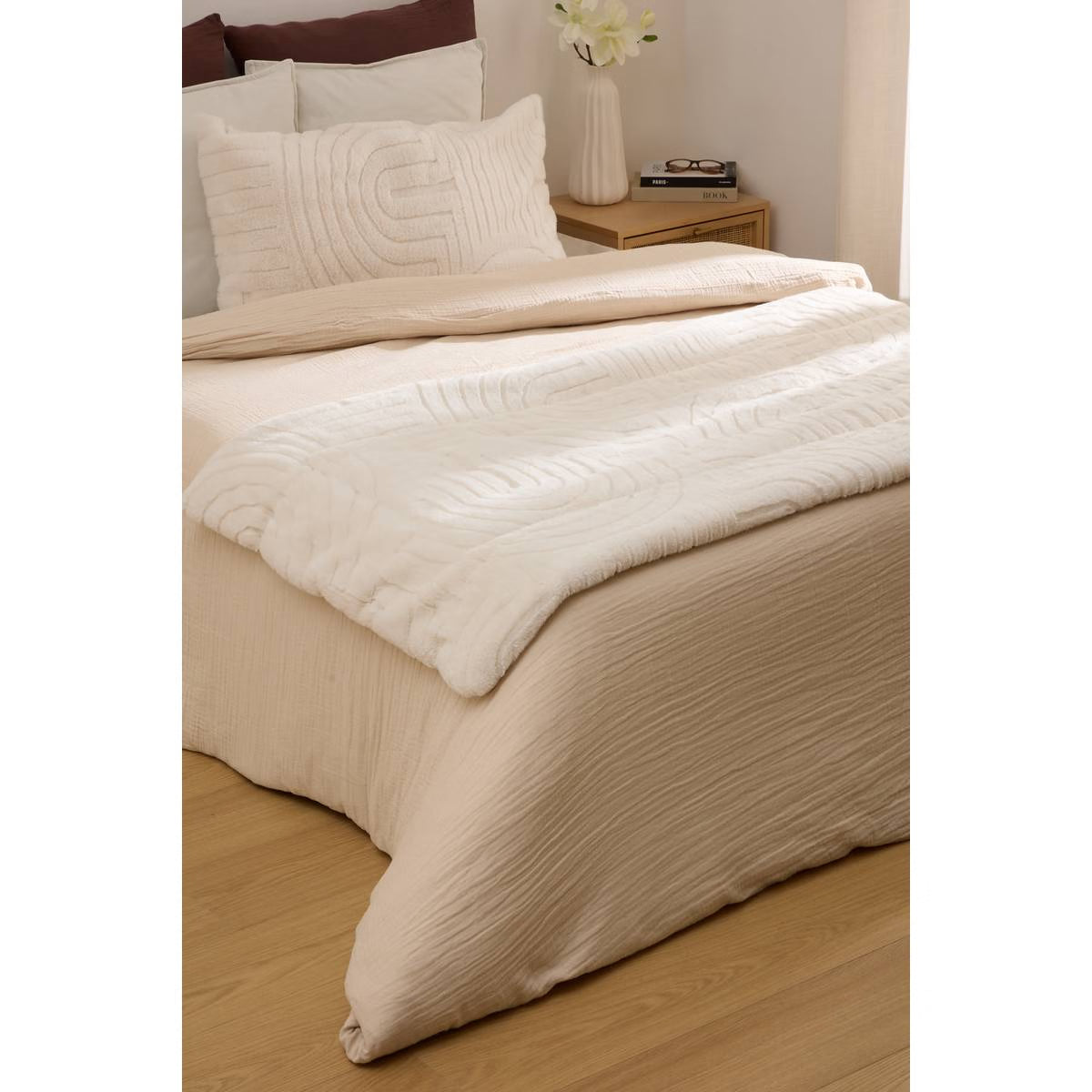 Покривало atmosphera Arka, Жакард, 80x180 cm, Слонова кост