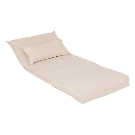 Разтегателен фотьойл atmosphera Elois, Кадифе, Слонова кост