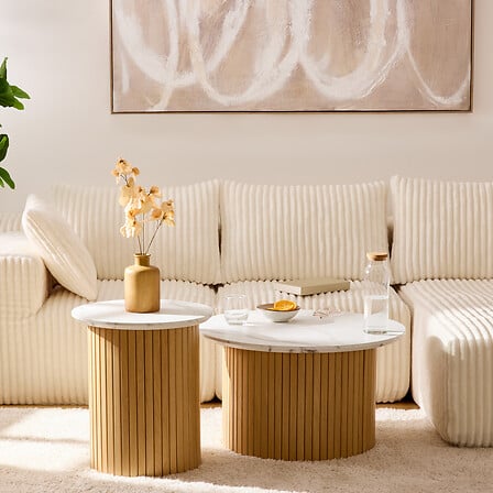 Холна маса atmosphera Homelya, Мраморен ефект, 70 cm, MDF