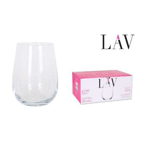 Сет 6 чаши LAV Gaia, 590ml, Стъкло