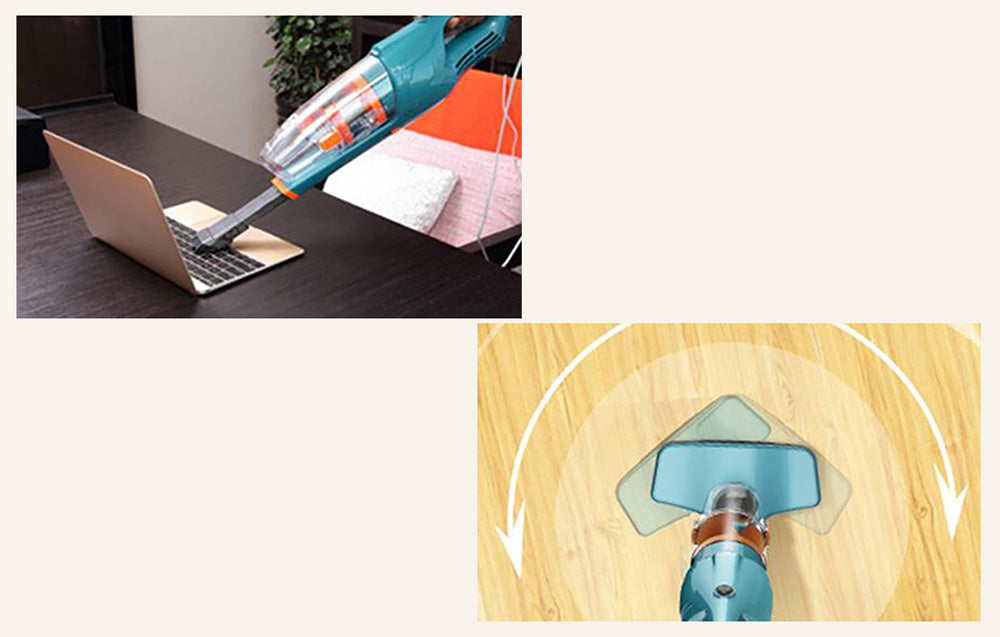 Вертикална прахосмукачка Deerma DX900, 600W, 17kPa, 0.8 л контейнер, 75dB, 5м кабел, Тюркоаз