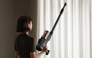 Вертикална прахосмукачка Deerma DEM-T30W, 240W, 23kPa, Оптична лампа, Безжична, Черен