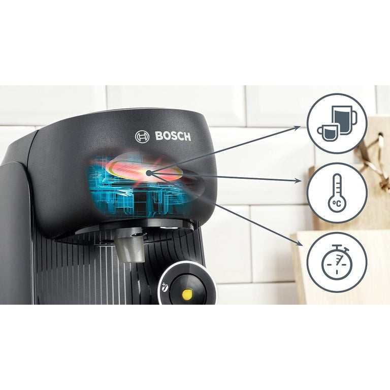 Еспресо машина Bosch Tassimo Finesse TAS162E, 1400 W, 3.3 бара, 0.7 л, Intensity Boost, Самопочистване и декалцификация, Капсули, Черен
