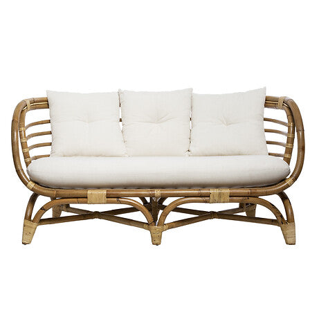 Двуместен диван atmosphera Farah, Ратан, Бял, 152x80,5x75 cm